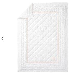 Pottery Barn NEW‎ Baby Toddler Quilt - White and Pink Organic Cotton NWT